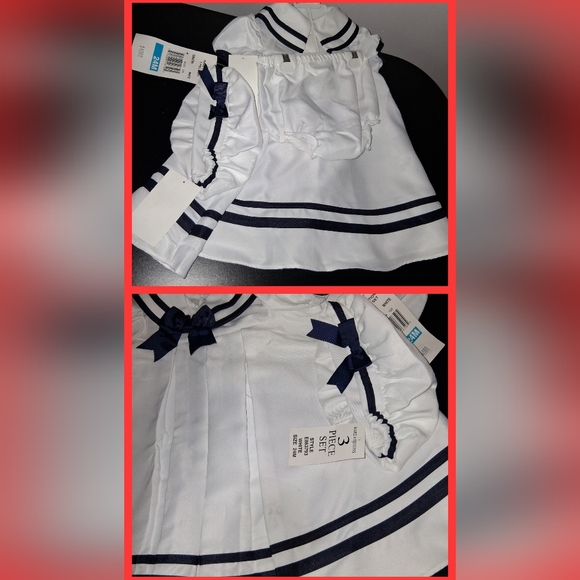 Rare Editions White and Navy Kids Matching Set - Picture 1 of 9
